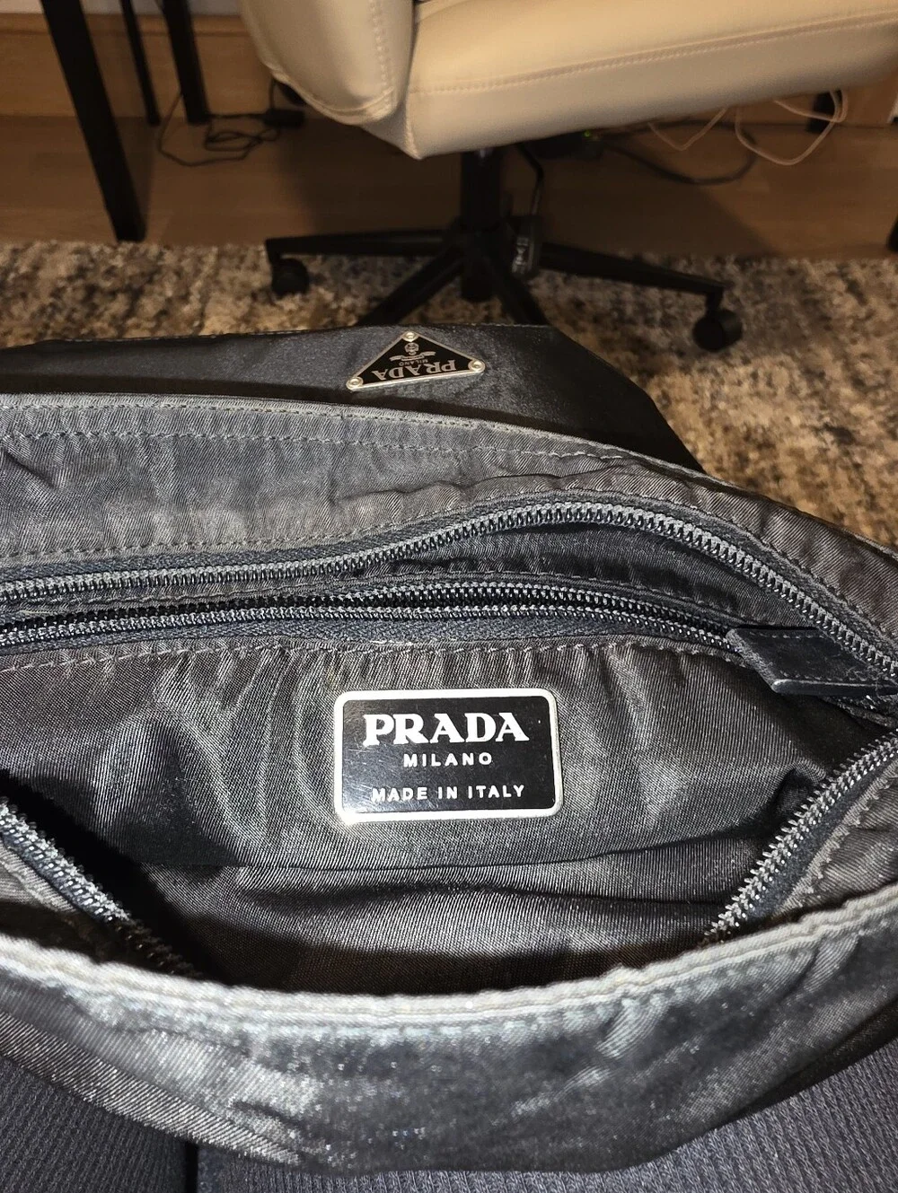 Prada Black Nylon Messenger Crossbody Bag - Picture 5 of 6